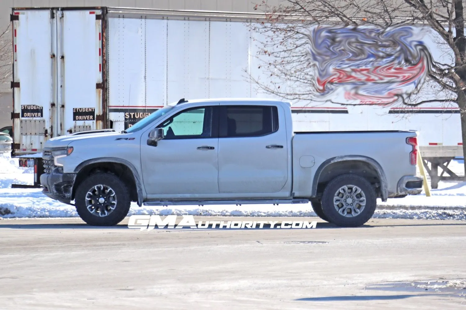 white lifted chevrolet silverado 2022